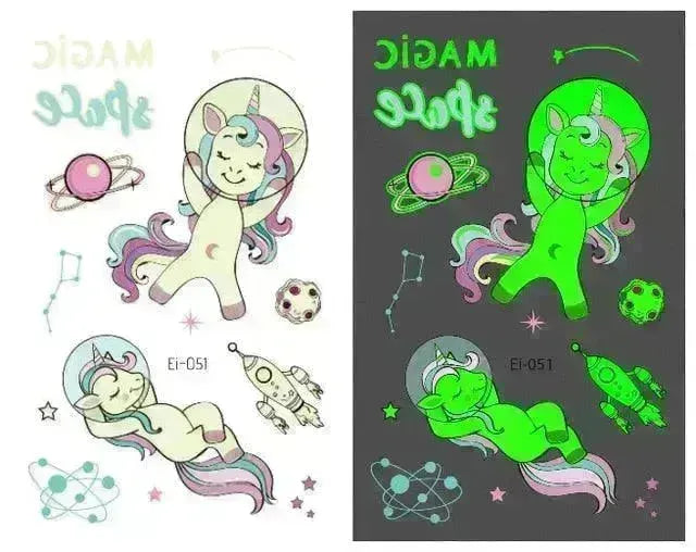 Waterproof kids aerospace luminous tattoo stickers - EX-STOCK CANADA
