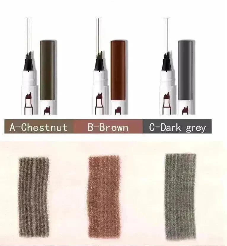 Waterproof Natural Eyebrow Pen Four-claw Eye Brow Tint Fork Tip Eyebrow Tattoo Pencil - EX-STOCK CANADA