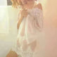 White gauze strapless lace lingerie - EX-STOCK CANADA
