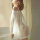 White gauze strapless lace lingerie - EX-STOCK CANADA
