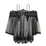 White gauze strapless lace lingerie - EX-STOCK CANADA