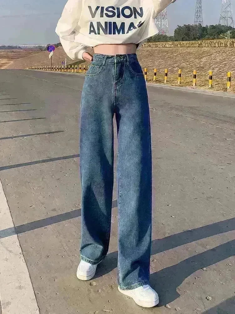 Wide Leg Jeans For Women Bottom Baggy Denim Pants Trousers - EX-STOCK CANADA