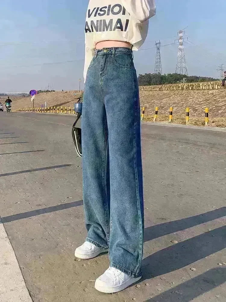 Wide Leg Jeans For Women Bottom Baggy Denim Pants Trousers - EX-STOCK CANADA