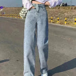 Wide Leg Jeans For Women Bottom Baggy Denim Pants Trousers - EX-STOCK CANADA