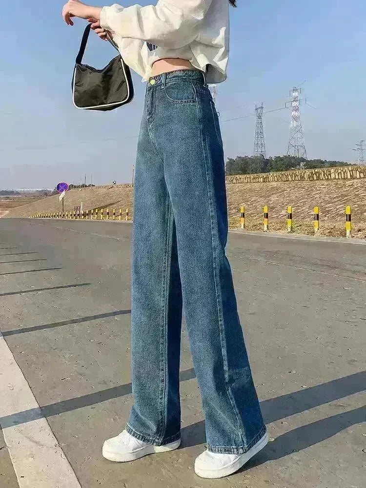 Wide Leg Jeans For Women Bottom Baggy Denim Pants Trousers - EX-STOCK CANADA