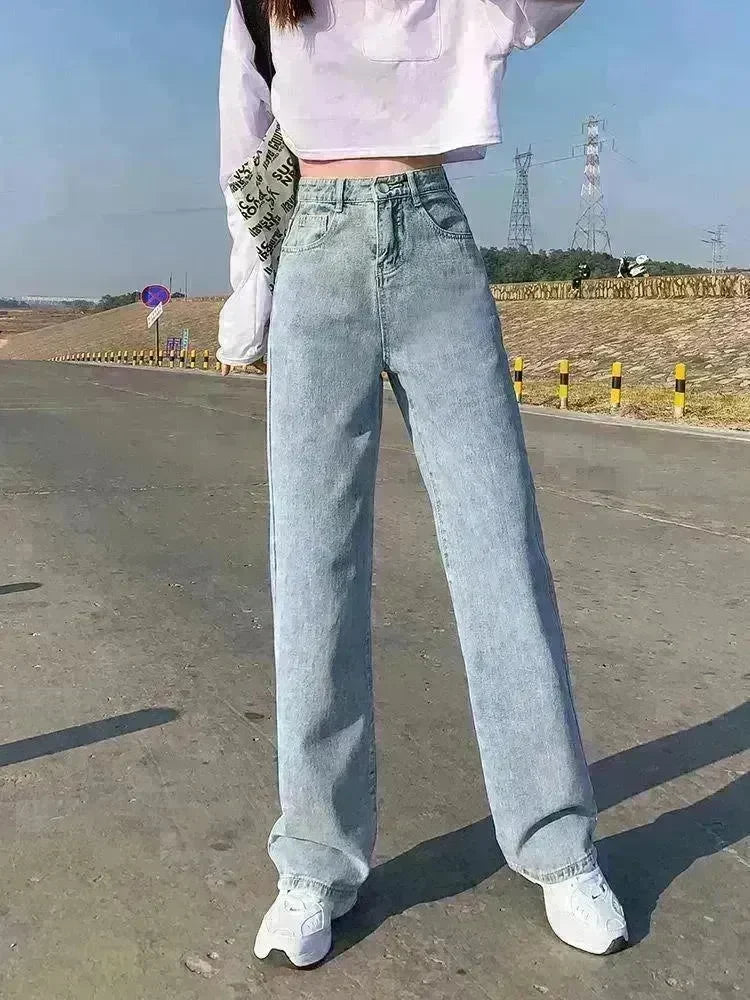 Wide Leg Jeans For Women Bottom Baggy Denim Pants Trousers - EX-STOCK CANADA