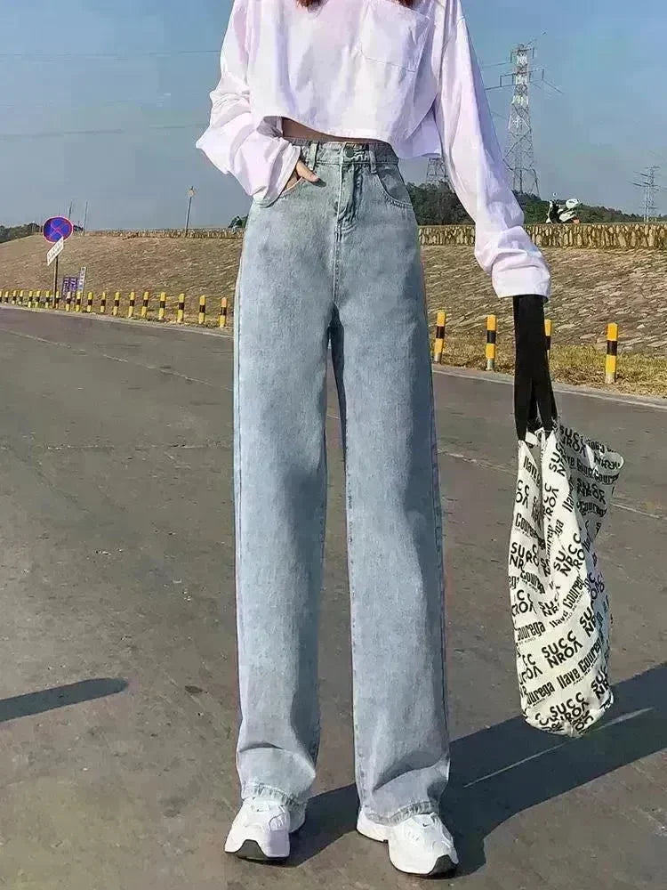 Wide Leg Jeans For Women Bottom Baggy Denim Pants Trousers - EX-STOCK CANADA