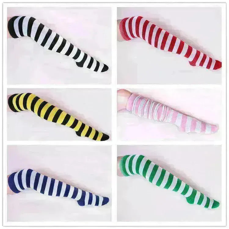 Wild striped long tube bottoming socks - EX-STOCK CANADA