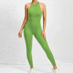 Woman's Zippered Sleeveless Stretch Shapewear Sports wear Jumpsuit - EX-STOCK CANADA