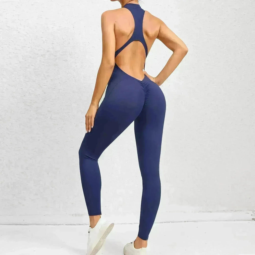 Woman's Zippered Sleeveless Stretch Shapewear Sports wear Jumpsuit - EX-STOCK CANADA