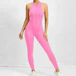 Woman's Zippered Sleeveless Stretch Shapewear Sports wear Jumpsuit - EX-STOCK CANADA