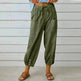 Women Drawstring Tie Pants Spring Summer Cotton And Linen Trousers With Pockets Button - EX-STOCK CANADA