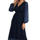 Women Fashion Stitching Mesh V-Neck Midi Dress - EX-STOCK CANADA
