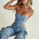 Women's American-style Low Waist Three-dimensional Pocket Stitching Jeans Denim Cargo Pant Trouser. Denim Outfit Set - EX-STOCK CANADA