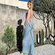 Women's Backless Sexy Strap Slim Dress Tube Top Halter Dress Club Party Beach Outfits Summer - EX-STOCK CANADA
