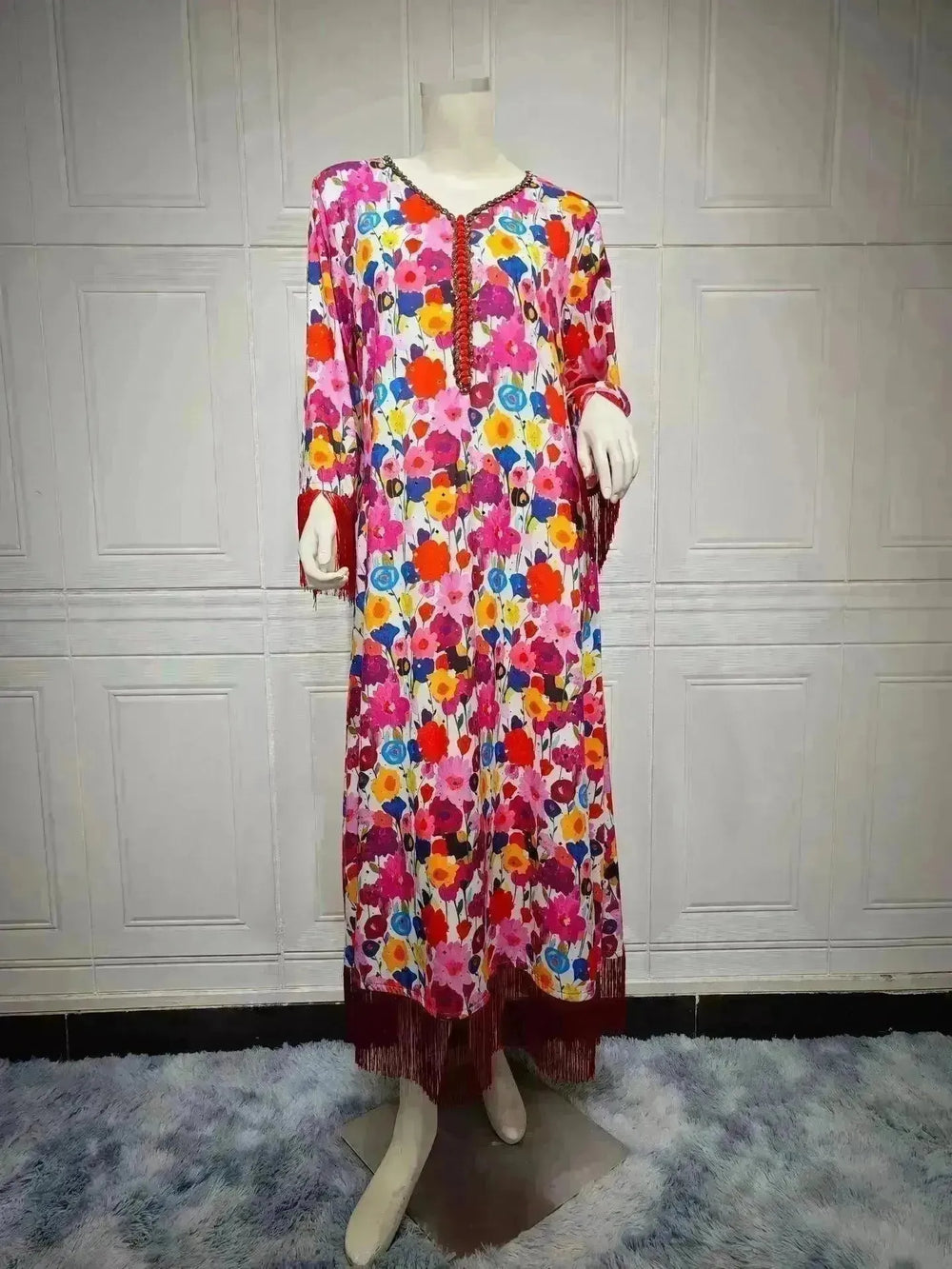 Women's Bronzing Printed Casual Dubai Arab Robe - EX-STOCK CANADA