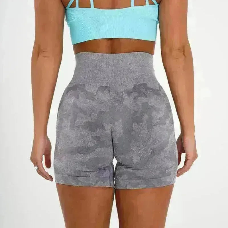 Women's Camo Jacquard Seamless Gym Shorts - EX-STOCK CANADA