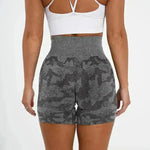 Women's Camo Jacquard Seamless Gym Shorts - EX-STOCK CANADA