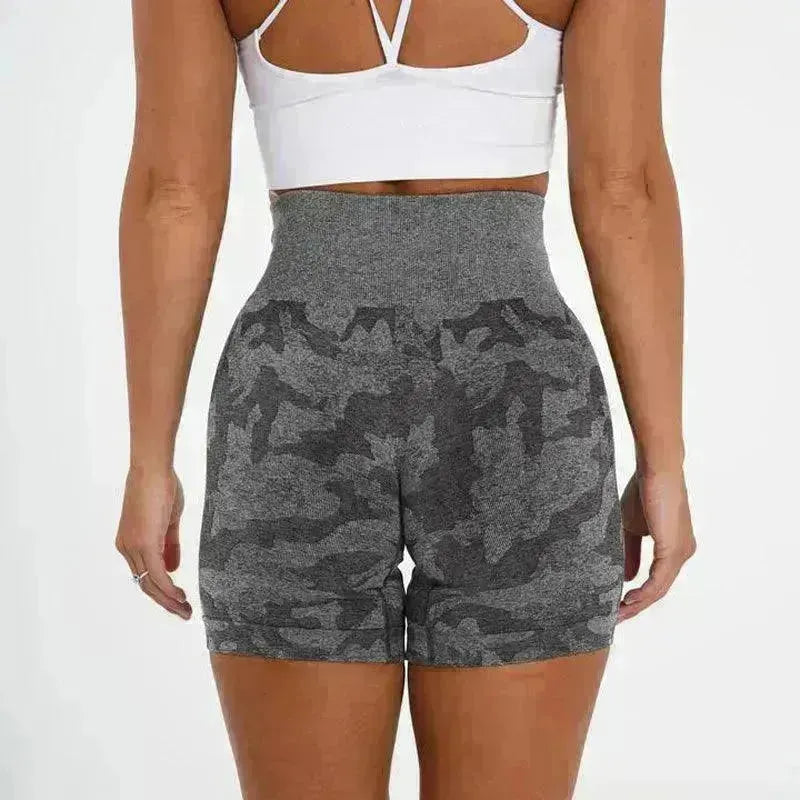 Women's Camo Jacquard Seamless Gym Shorts - EX-STOCK CANADA