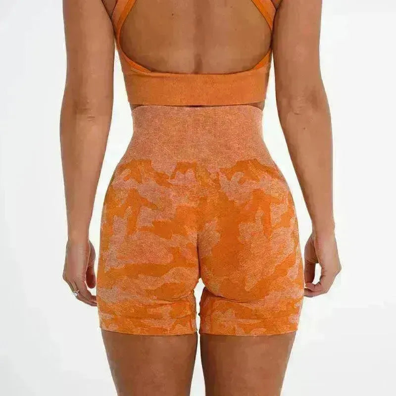 Women's Camo Jacquard Seamless Gym Shorts - EX-STOCK CANADA