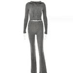 Women's Comfortable Hoodie Leisure Sexy Long Sleeve Sweater And High Waist Long Pants Suit - EX-STOCK CANADA