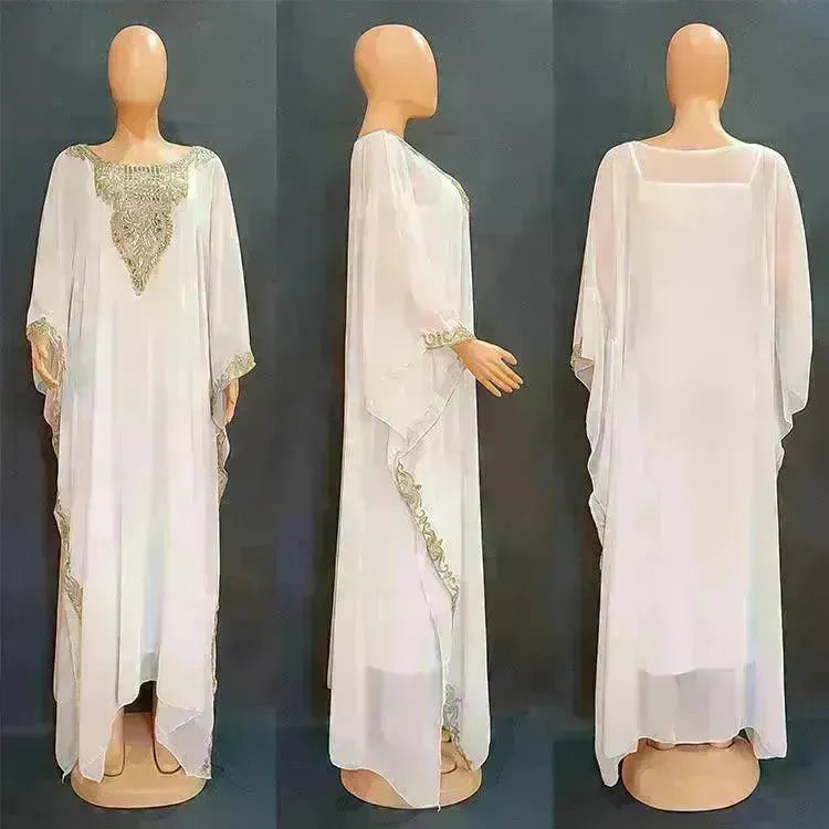 Women's Dress Embroidered Lace Arab Robe - EX-STOCK CANADA