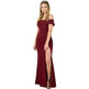 Women's Fashion Elegant Boat-neck formal slit bodycon Evening Gown Dress. - EX-STOCK CANADA