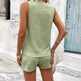 Women's Fashion Loose Sleeveless Solid Color Buttons Decorative Vest Two-piece Set - EX-STOCK CANADA