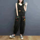 Women's Fashion Plus Size Age Reduction Print Suspender Jeans - EX-STOCK CANADA