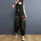 Women's Fashion Plus Size Age Reduction Print Suspender Jeans - EX-STOCK CANADA