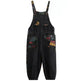 Women's Fashion Plus Size Age Reduction Print Suspender Jeans - EX-STOCK CANADA