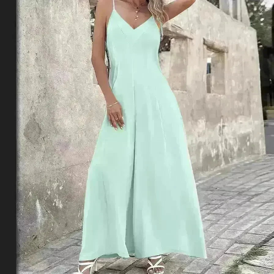 Women's Fashion Suspenders V-neck Loose Jumpsuit - EX-STOCK CANADA