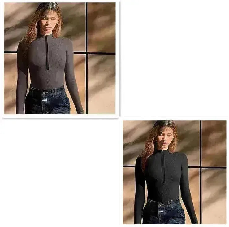 Women's Fashionable Long Sleeve Jumpsuit Seamless Slimming Shapewear Romper - EX-STOCK CANADA
