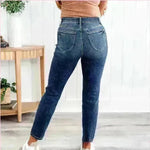 Women's Fashionable Simple High-grinding Elastic Plus Size Jeans - EX-STOCK CANADA