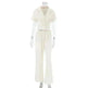 Women's Fashionable Simple Solid Color Short-sleeved Trousers Pajamas Two-piece Set - EX-STOCK CANADA