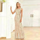 Women's Fashionable Sleeveless Round Neck Sparkling Evening Gown - EX-STOCK CANADA