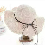 Women's Han Korean Edition Big Beach Wavy With Leather Rope Weaving Hat - EX-STOCK CANADA