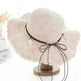 Women's Han Korean Edition Big Beach Wavy With Leather Rope Weaving Hat - EX-STOCK CANADA