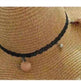Women's Han Korean Edition Big Beach Wavy With Leather Rope Weaving Hat - EX-STOCK CANADA