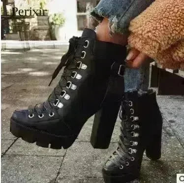 Women's High Heel Mid-heel Boots Thick Heel Women's Boots - EX-STOCK CANADA