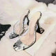 Women's high heel sandals with black stiletto heel - EX-STOCK CANADA