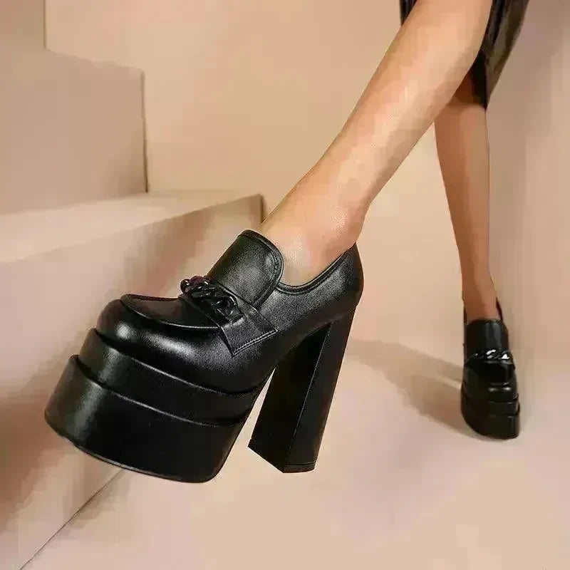Women's High Heels Sexy Platform Leather Shoes - EX-STOCK CANADA