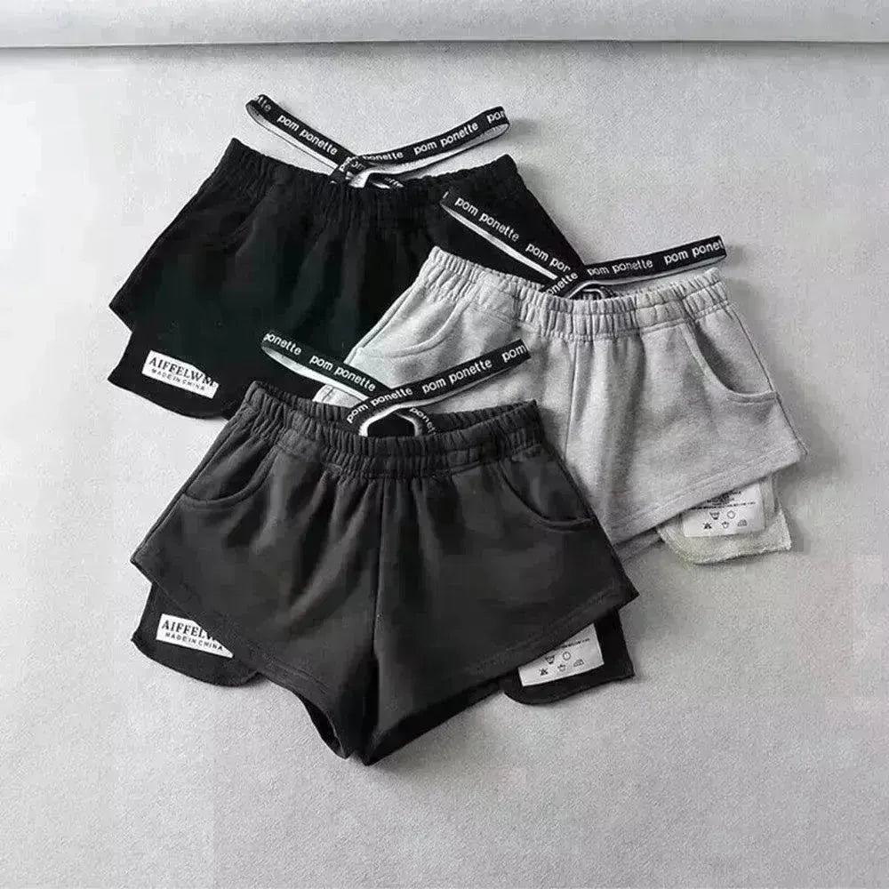 Women's High Waist Running Athletic Gym Hot Pants - EX-STOCK CANADA