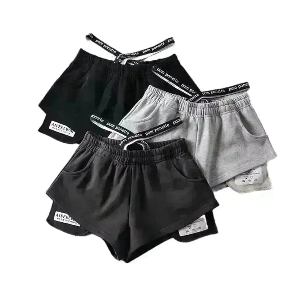 Women's High Waist Running Athletic Gym Hot Pants - EX-STOCK CANADA