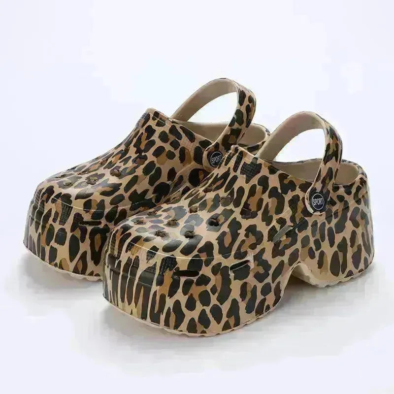 Women's Hole Shoes Summer Wear Leopard Print - EX-STOCK CANADA