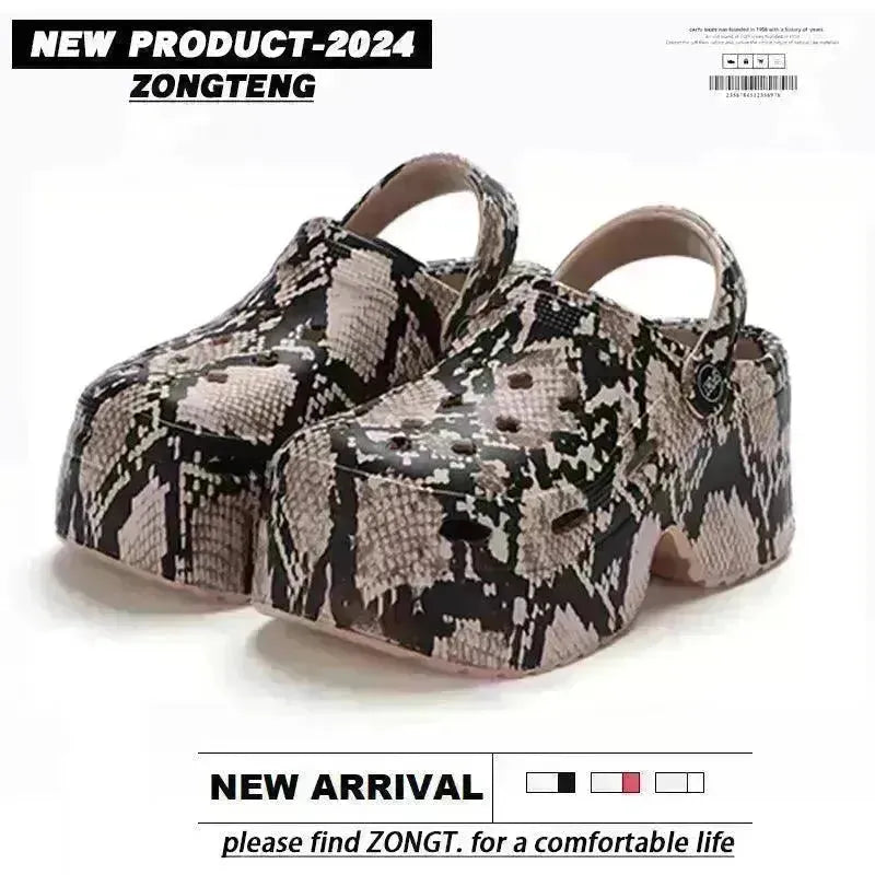Women's Hole Shoes Summer Wear Leopard Print - EX-STOCK CANADA