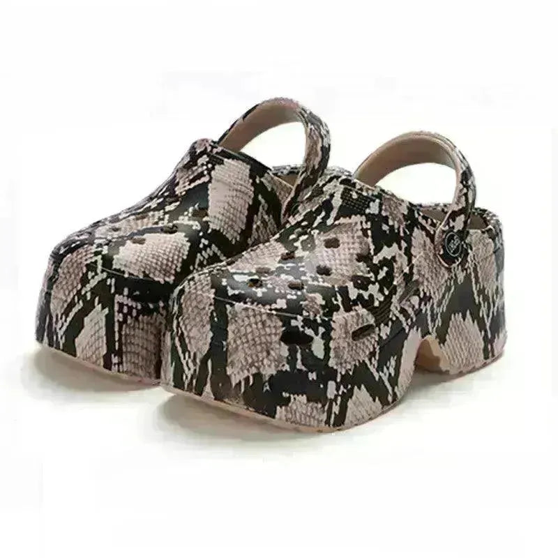 Women's Hole Shoes Summer Wear Leopard Print - EX-STOCK CANADA
