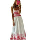 Women's Lace Up Printed Elastic Long Dress - EX-STOCK CANADA