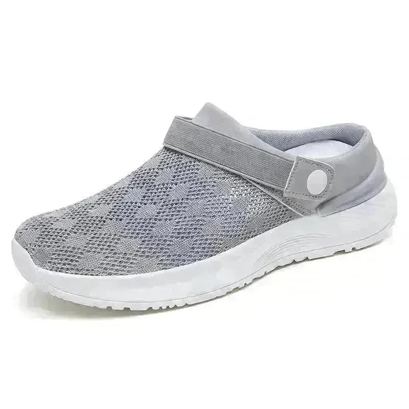 Women's Mesh Sandals Summer Breathable Lazy Slippers One-step Round Toe Half-slip Beach Slippers . - EX-STOCK CANADA