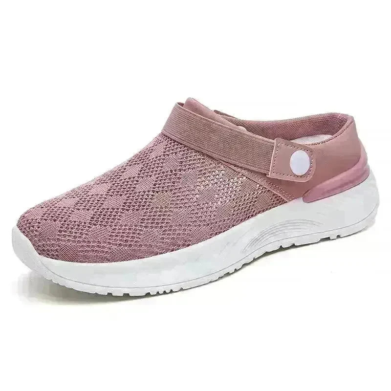 Women's Mesh Sandals Summer Breathable Lazy Slippers One-step Round Toe Half-slip Beach Slippers . - EX-STOCK CANADA